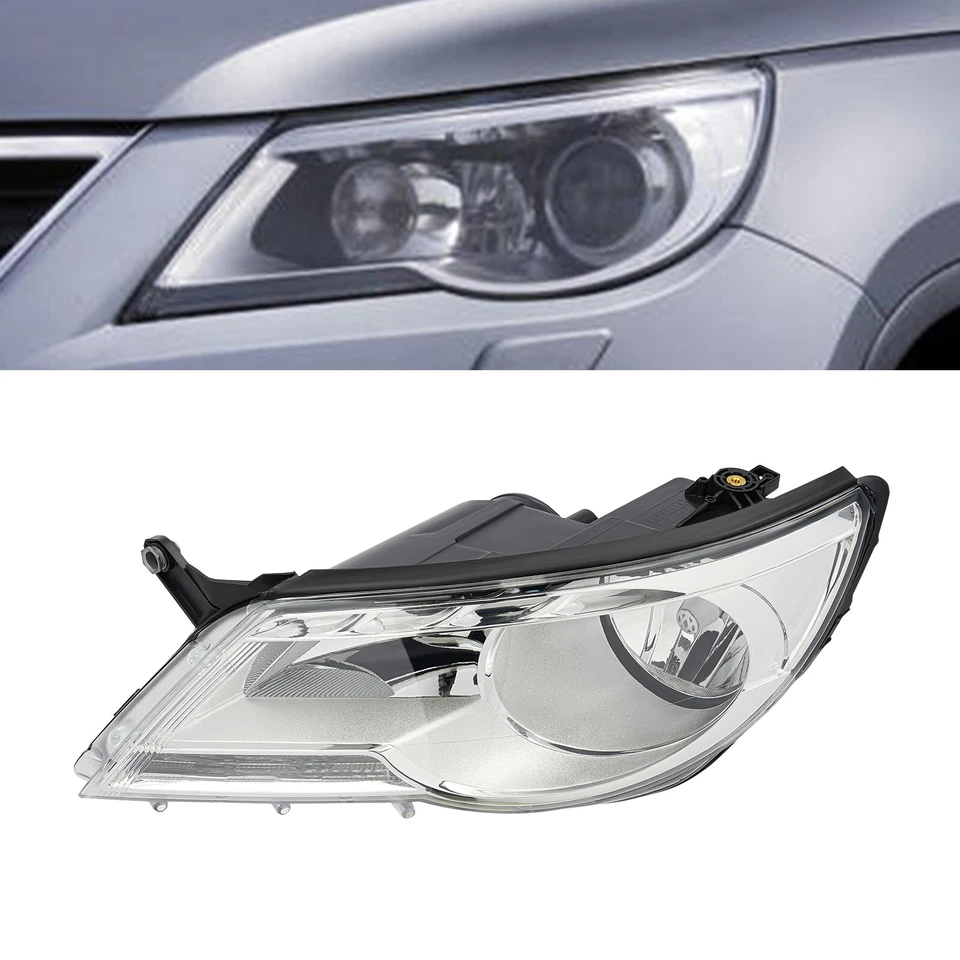 Pair Headlights Headlamp for 2009-2011 Volkswagen Tiguan Left+Right Side Foto 4 de 4