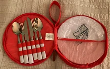 SUNNYLIFE LOVERS PICNIC SET 2 FORKS SPOONS & KNIVES DATE NIGHT BASKET