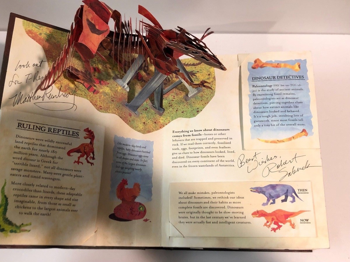 SIGNED by Robert Sabuda Matthew Reinhart Encyclopedia Prehistorica