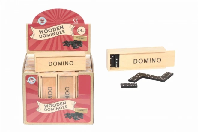 Retro Wooden Boxed Dominoes Traditional Classic Game Small 24 Pce Set. - Image 2 of 2