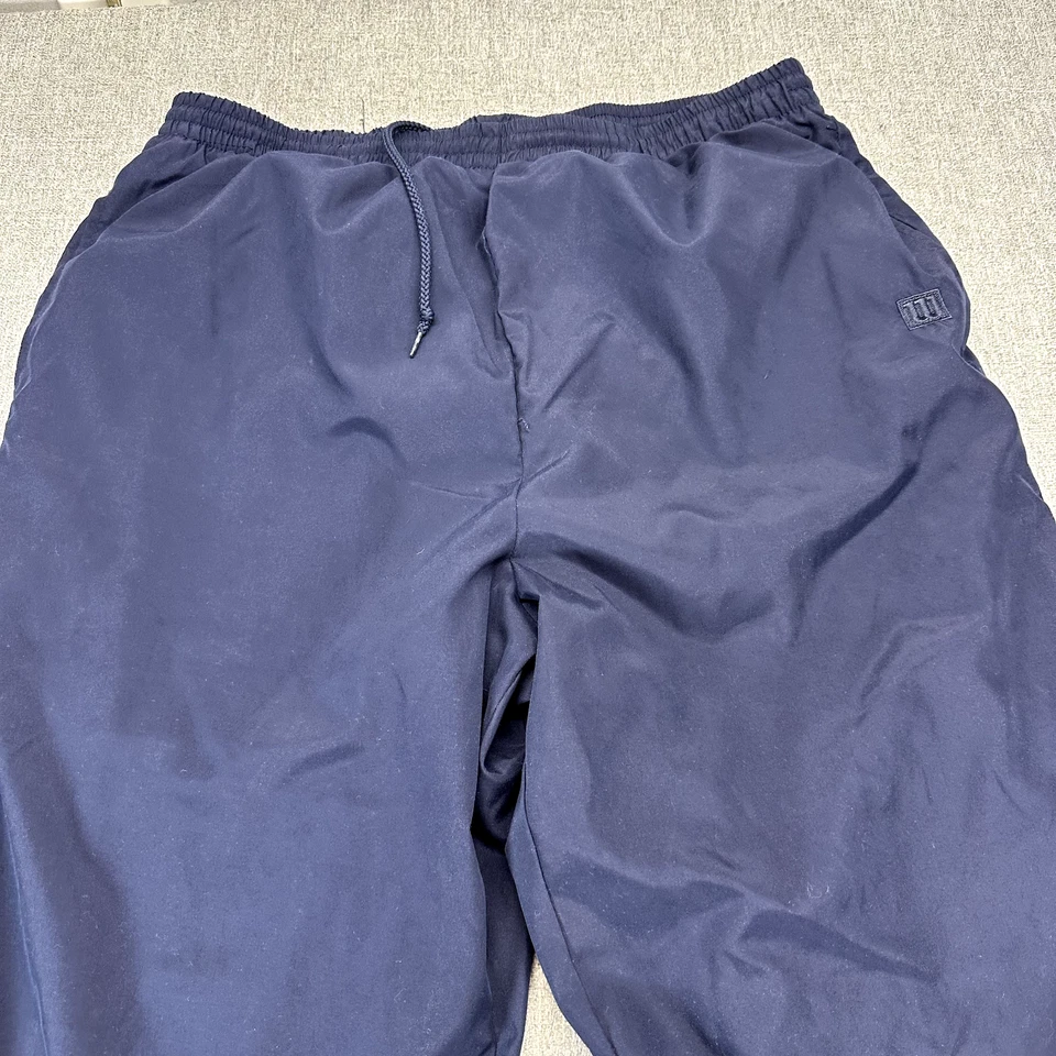Pantalones de chándal Wilson vintage para hombre XL azul forrado con cremallera piernas cremallera bolsillo cordones Foto 2 de 4