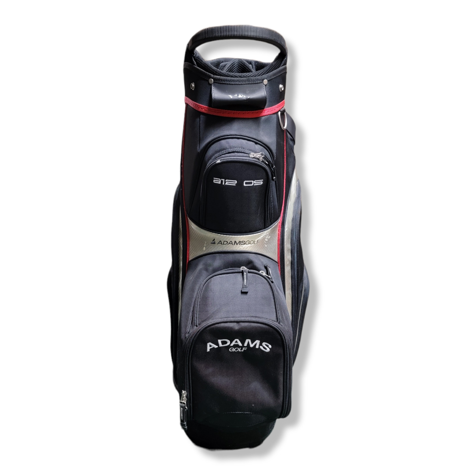 Adams Idea A12OS Golf Cart Bag Black Carbon Grey 14 Way Divider 7 Pockets