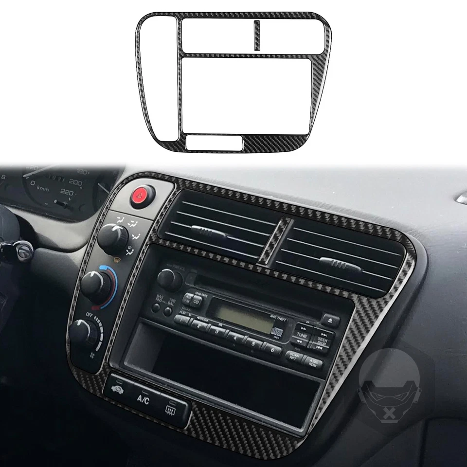 Kits completos de 6 piezas de embellecedor de tablero interior de fibra de carbono para Honda Civic 6th 96-00 Foto 2 de 4