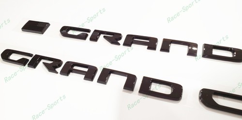 7P 2021+ Jeep Grand Cherokee L Front Rear Limited 4X4 L Door Emblems Gloss Black - Picture 11 of 12