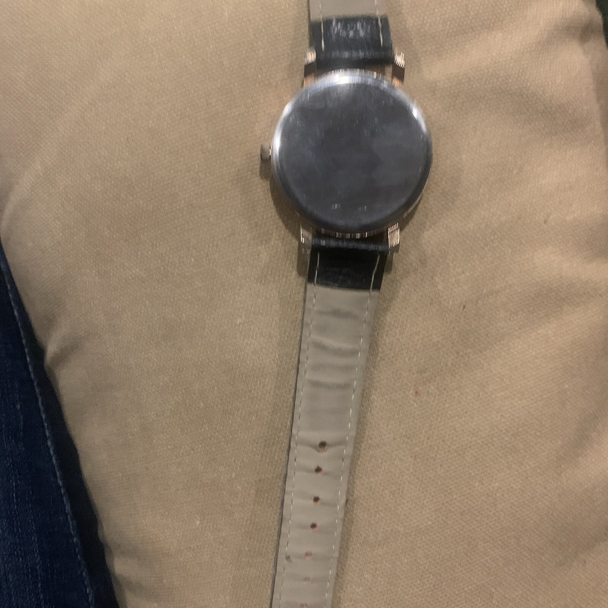 Black Leather Banded Watch. Unknown Brand. Needs Battery | eBay display picture 2