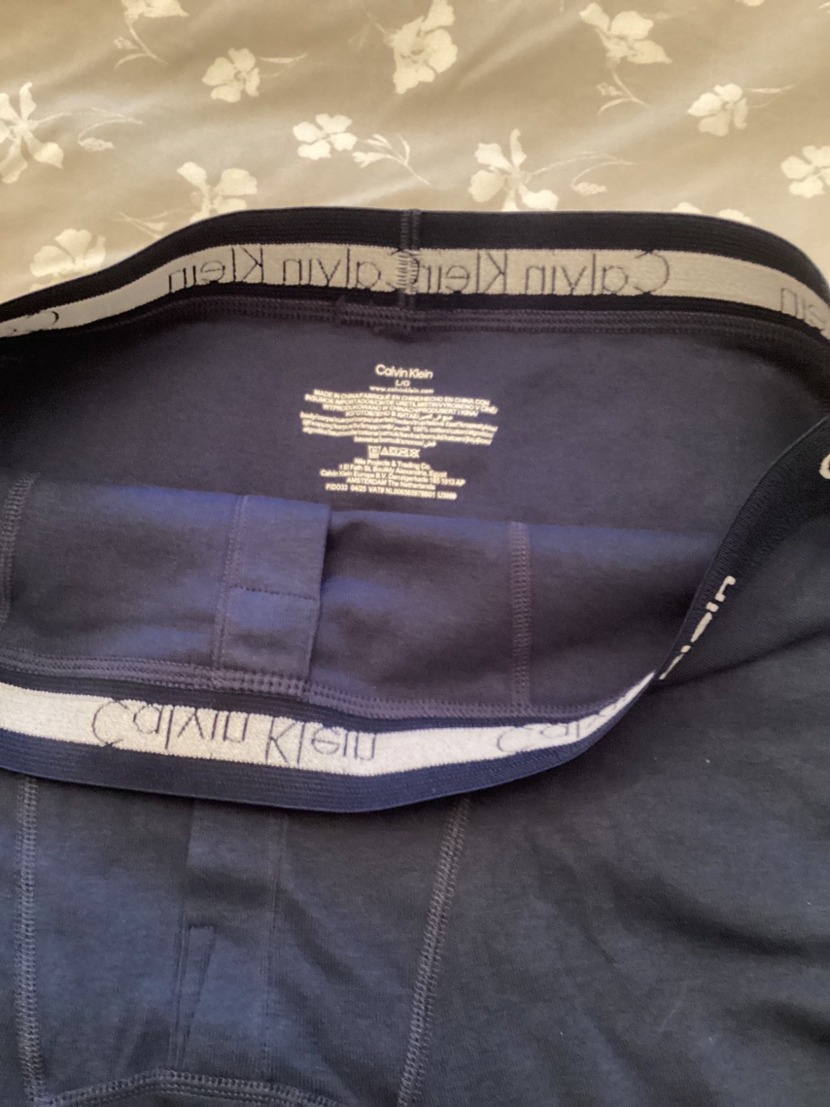 CALVIN KLEIN MENS BUTTON FLY BOXER TRUNK (36"-38") LARGE NAVY*NEW* thumbnail 2