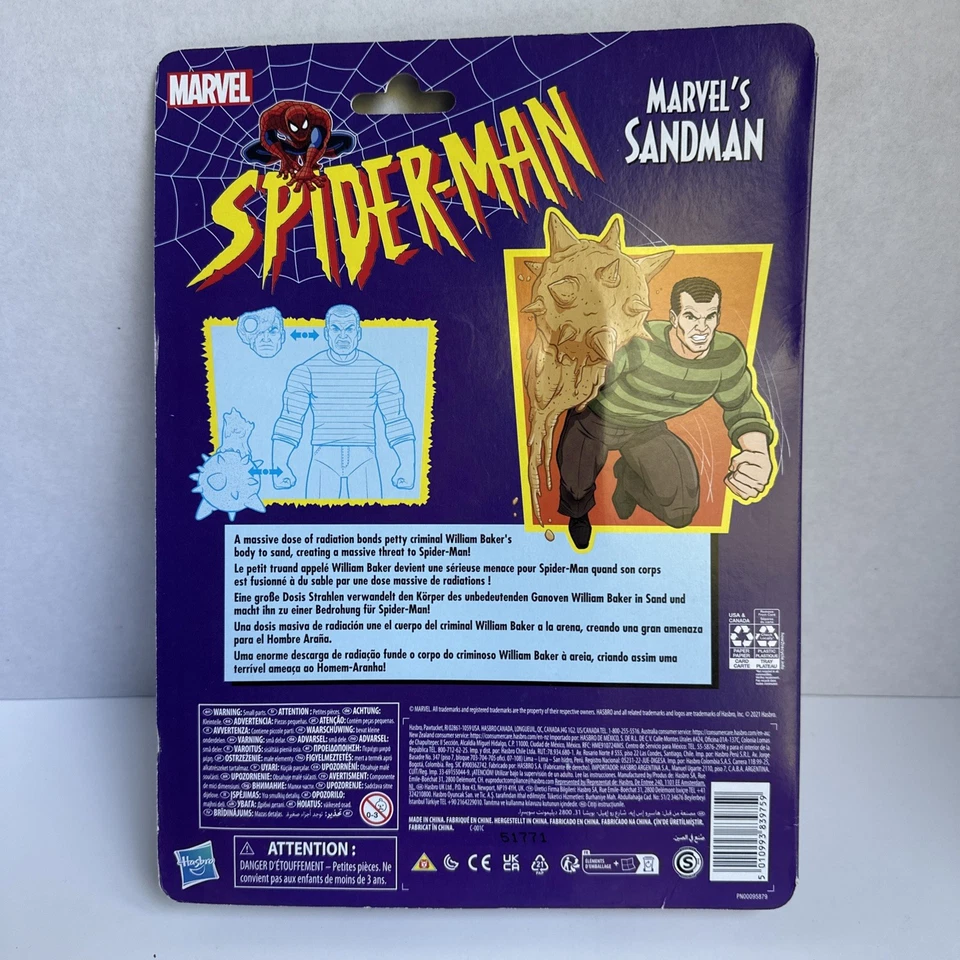 Boneco de ação HASBRO MARVEL LEGENDS SPIDER-MAN RETRÔ 6" MARVEL'S SANDMAN - Imagem 2 de 2
