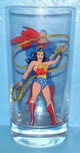 Superman Wonder Woman Pepsi Glass DC COMICS