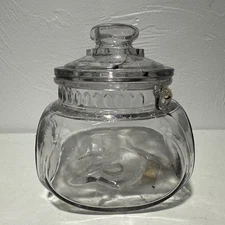 Glass Jar with Lid Pharmacy Tobacco Apothecary Vessel Antique Light Purple
