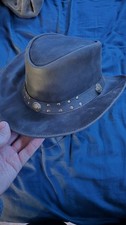 Shapeable Leather Western Hat   Vintage Wide Brim Cowboy Style for Men  Women