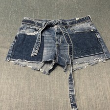 Lucky Brand The Boyfriend Short Women's Shorts Size 6/28 Blue Raw Hem Denim