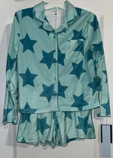 Art Class Girls Blue Star 2 Piece Pajama PJ Set Size L 10/12 NWT