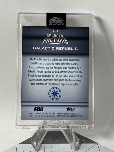 2024 Topps Star Wars Chrome Black Galactic Republic Faction GOLD 32/50 - Picture 2 of 2