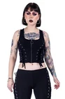 Poizen Industries Regan Top Gothic Corset Waistcoat Black Alternative Lace Up