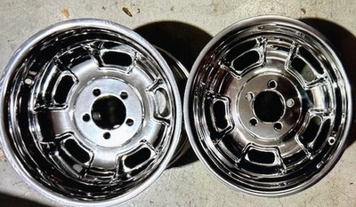 2-15 by 8''NEW Halibrand Aluminum polished wheels. 5 on 4 1/2'' Ford/mopar