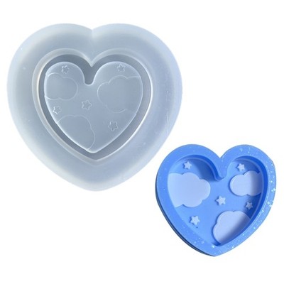 Silicone Quicksand Mold Starry Star Cloud Love Heart Shape Epoxy Resin Casting
