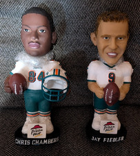 Chris Chambers and Jay Fiedler Pizza Hut Bobblehead Lot - Miami Dolphins NFL