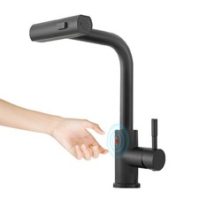 Hands Free Matte Black Kitchen Faucet Motion Sensor