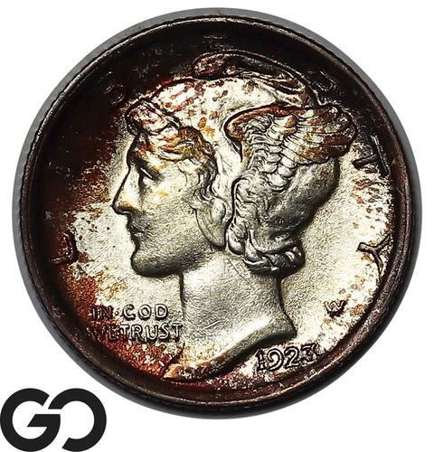 1923 Mercury Dime, Nice Attractive Choice Gem BU++