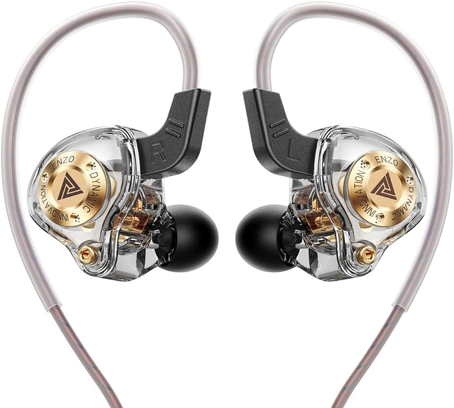 Wired Gaming Headphones IEM Earphones with 1DD，QKZ ENZO in Ear Monitor, Hifi Ear