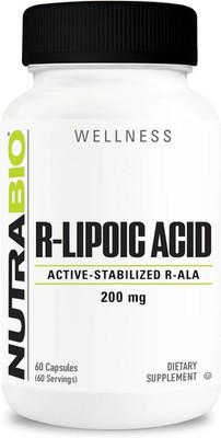 NutraBio R-Lipoic Acid Stabilized Antioxidant Metabolism Support Supplement