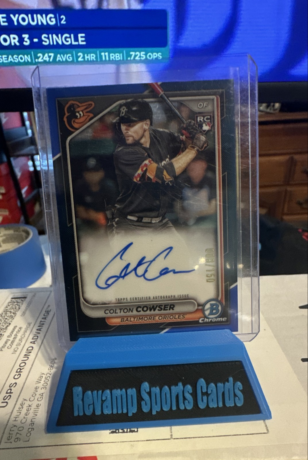 2024 Bowman - Chrome Rookie Autographs Colton Cowser #CRA-CC Blue Refractor /150