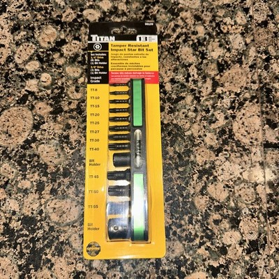 Titan 98139 13pc Impact Grade Tamper Resistant Impact Star Bit Set New!