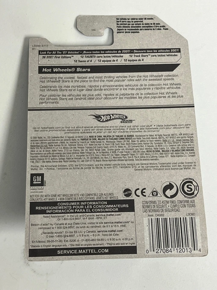 Pontiac GTO 2007 Hot Wheels #137 All Stars 1967 variante verde azulado A123 Foto 2 de 2