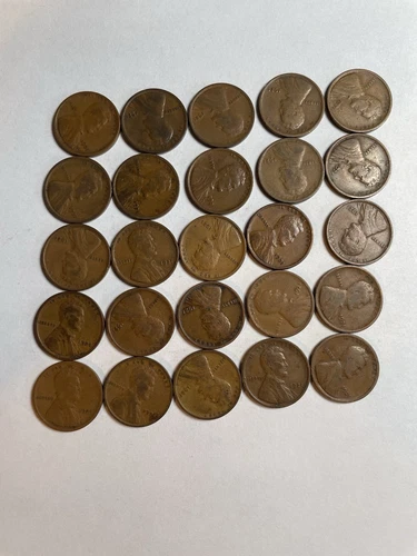 Roll 1921 P Lincoln Wheat Cents Penny Good or Better Condition 50 Coins