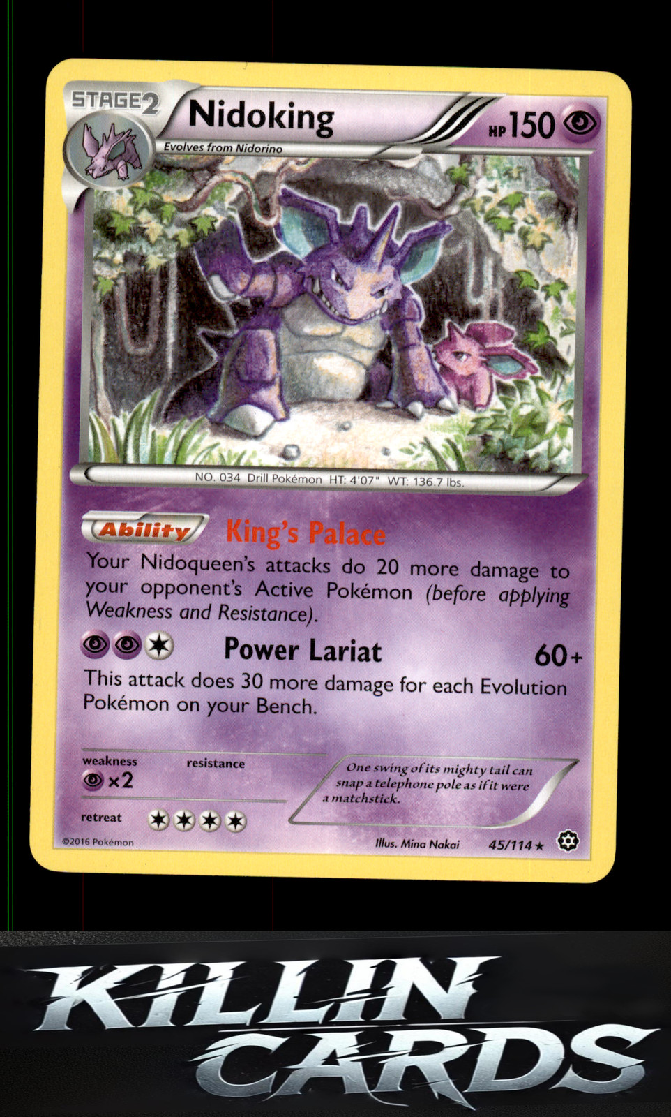 Nidoking 45/114 Pokemon Rare XY - Steam Siege Card LP