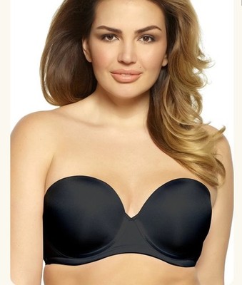 FELINA Marvelous Strapless Full Busted Underwire Bra 36D Black No Straps