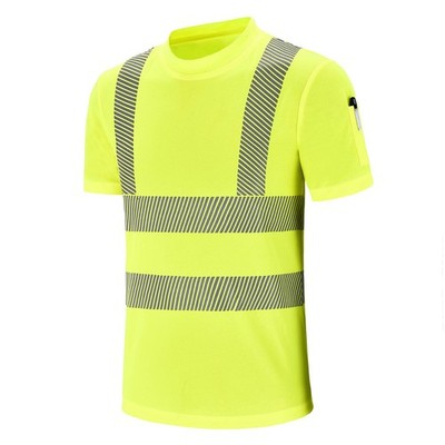 AYKRM Hi Viz VIS Warnschutz T-Shirt Reflektorband Sicherheit Sicherheit Arbeit T-