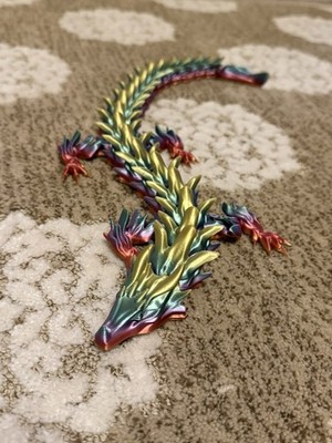18 inch 3D Printed Articulated Crystal Winged Dragon 