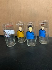 STAR TREK original series SET Of 4 Drinking glasses 1976 Dr. Pepper Vintage