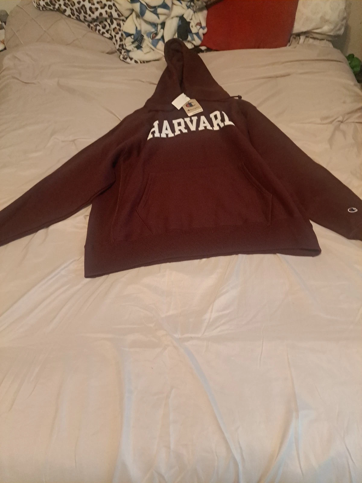 Vintage Champion Reverse Weave Harvard Hoodie Sweatshirt Maroon 90s XXL NWT NICE