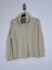 Nwt Carraig Donn Turtleneck Sweater Size Medium Women Cream Cable Knit Wool