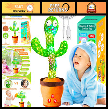 Dancing Talking Cactus Toy - Rechargeable, Volume Adjustable, Mimics  Sings - P