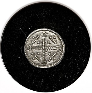 MEDIEVAL HUNGARY. Geza II 1141 1162 Silver Denar Scarce type NGC AU58