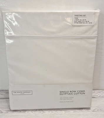 The White Company Egyptian Cotton Twin Sheeting Set Single Row Cord