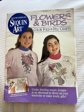 Vintage Distlefink Designs Sequin Art Kit No 33701 Flowers & Birds