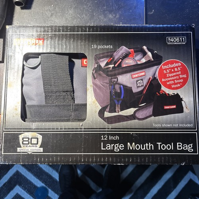 #ad Vintage 80th Anniversary Craftsman 12quot; Large Mouth 19 Pocket Tool Bag 9 40611 $29.00