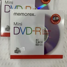MEMOREX Mini DVD-R Lot of 2 Camcorder 60 Min 2.8 GB Recordable Factory Sealed