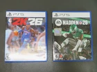 Lot of 2 - NBA 2K26 and Madden NFL 26 Games - For Playstation 5 - Preowned **