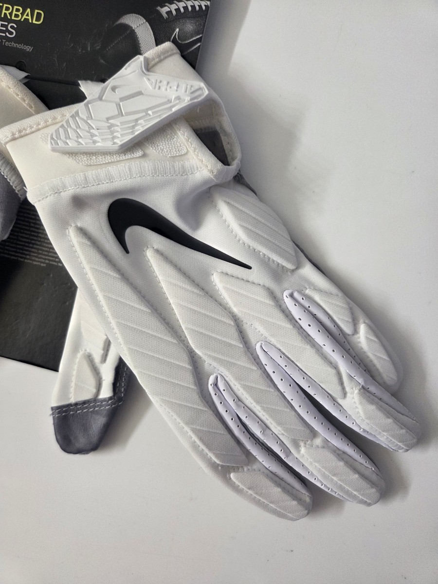 Adult White Nike Superbad Football Gloves CJ9783-184 Medium