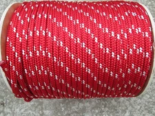 5/16" X 120' Sail,Halyard Line, Jibsheets, Boat Rope double braid, Red/ white tr