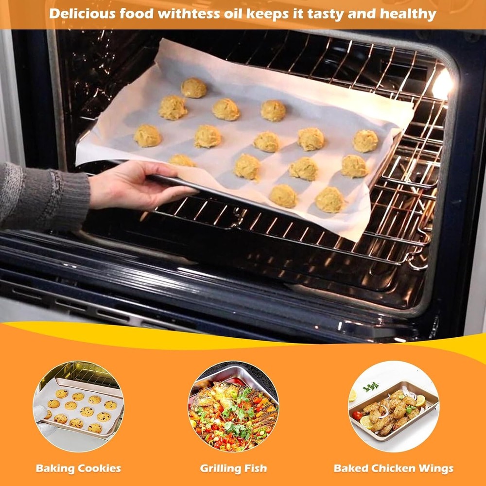 15.5x11.6 Stainless Steel Air Fryer Basket with Crisper Tray for Oven