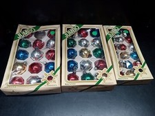 Lot of 47 Vintage Glass Christmas Ornaments Pyramid Made in the USA 3 Boxes