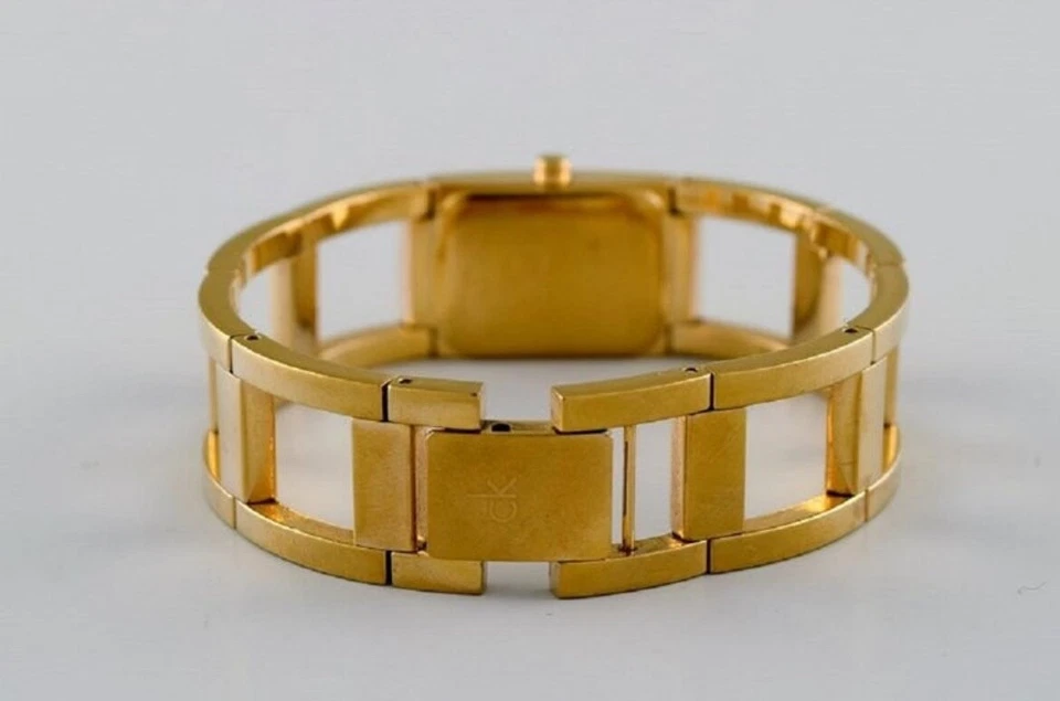 Reloj Calvin Klein Acero Inoxidable Oro Rectángulo 30mm Hecho en Suiza Foto 2 de 4