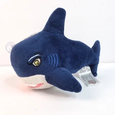 RCS Plush Shark 8" Soft Toy Stuffed Animal Blue With Suction Cup