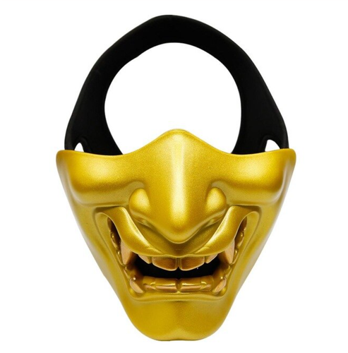 Half Face Masks Monster Kabuki Samurai Airsoft Evil Hannya Oni Noh Cosplay Party - Picture 16 of 20